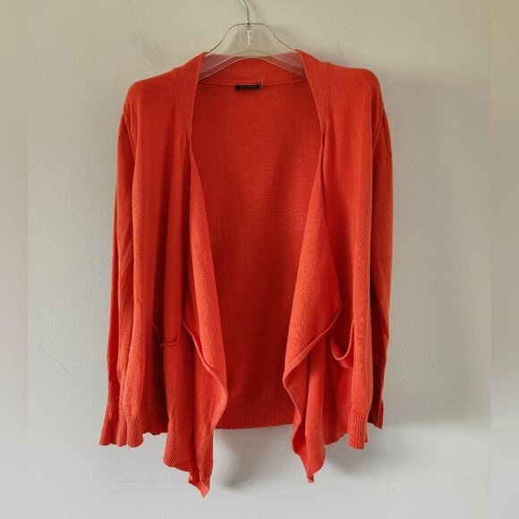 MAGASCHONI | cotton cardigan open front orange sz M - Picture 1 of 5